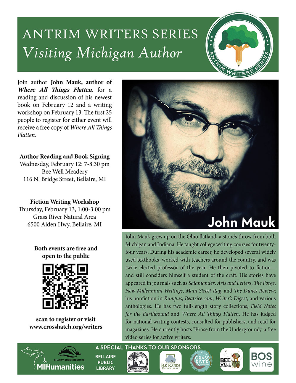 Antrim Writers Series John Mauk poster